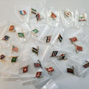 * Lot of 26 Various Country Flag Stick Pins, 1960s, Good Vintage Condition