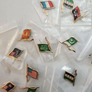 * Lot of 26 Various Country Flag Stick Pins, 1960s, Good Vintage Condition