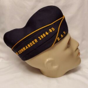 Vintage USA Disabled American Veterans cap, navy/gold braid, Past Commander Dean