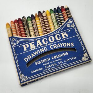 1930s Peacock Drawing Crayons, Canada Crayon Co.