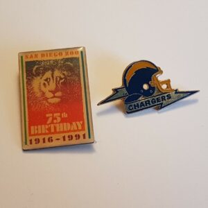 * Two San Diego Pins - San Diego Chargers 1984; San Diego Zoo 1991