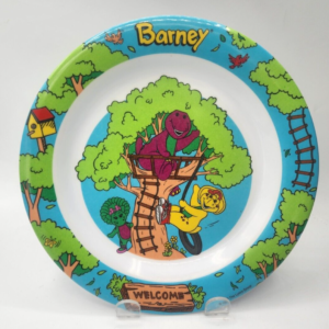 Vintage Selandia Barney BJ Baby Bop Toddler Melamine Bowl and Plate - A455