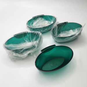 Set of 4 NOS Vintage Tupperware Emerald Green Side Cups, Rim Dip Cups