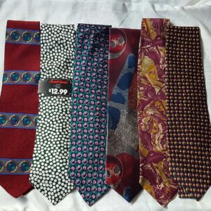 * S Lot of 6 Mens Silk Ties; Vicky Davis, Andriano, Retro, Adolfo, Polifroni