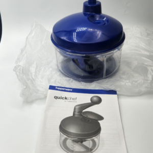 Tupperware Quick Chef Manual Food Processor 4 Cup Spin Blend Whisk Blue