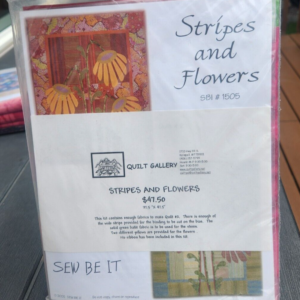 Unused Sew Be It Stripes and Flowers Kit, Pattern and Fabric, Cheryl Wittmayer