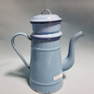 Vintage Blue 4-Part French Enamel Coffee Pot