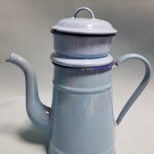 Vintage Blue 4-Part French Enamel Coffee Pot