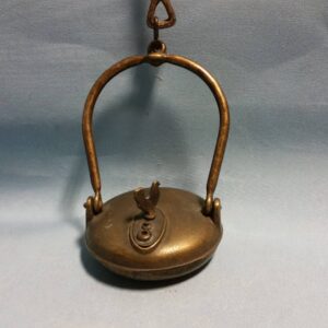 RARE Antique Brass French Miners Whale Oil Lamp, Circa 1800s