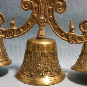 Vintage Hand Held Triple Bell Set, Possibly from India, Heavy