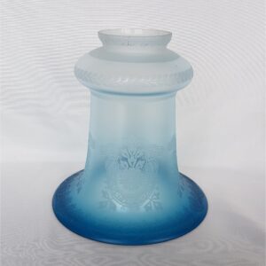 Victorian Art Nouveau Etched Glass Lamp Shade; Frosted