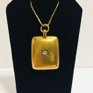 Historic British American Oil Memorabilia 14K Gold Locket with Diamond RARE FIND! S. R. Parsons, First President of BA Oil, 1920