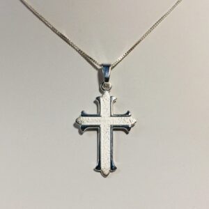 Sterling Silver Cross Pendant Necklace, Silver Cross Necklace, Sterling Cross Pendant on Sterling Silver Chain