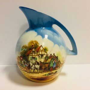 Antique Falcon Ware Pitcher Jug The Dover Road 1920's Art Deco Pitcher County Inn Scene