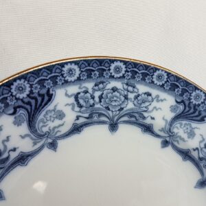 Antique Colonial Pottery Flow Blue Plate, Malvern Pattern, F. Winkle & Co.  1890-1925 mark, please read