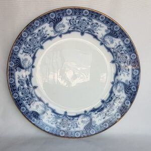 Antique Colonial Pottery Flow Blue Plate, Malvern Pattern, F. Winkle & Co.  1890-1925 mark, please read