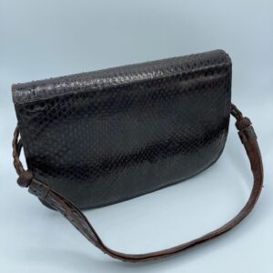 Vintage brown Snakeskin handbag; adjustable shoulder strap