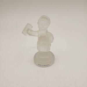 Hummel Frosted Glass Postman Figurine, 4 Inches Tall, TMK 7, Hummel Figure 1992 Goebel Crystal Collection