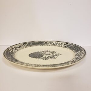 Vintage 16" Bates Gildea And Walker Black Transferware Platter Satsuma Pattern