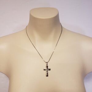 Sterling Silver Crucifix Necklace with Sterling Chain, Marked 925