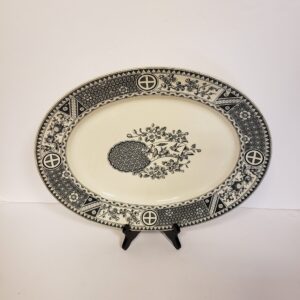 Vintage 16" Bates Gildea And Walker Black Transferware Platter Satsuma Pattern