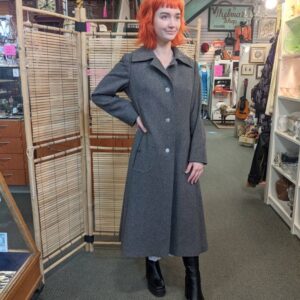 Vintage 1970s Grey Aquascutum of London Grey Princess Coat