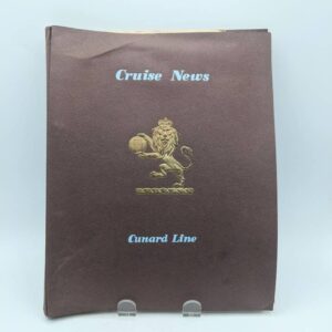 RARE c. 1950s CUNARD LINE "Cruise News"  Sunshine Cruise Itinerary, Programs, Menus, & Log in Cover