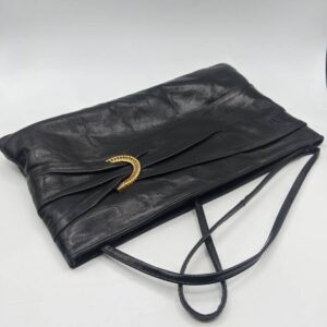 Vintage MASTERCRAFT Black Leather Clutch, made in Canada