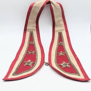 c. EARLY 1900s International Order of Odd Fellows Red Collar with Metallic Stars and Trim