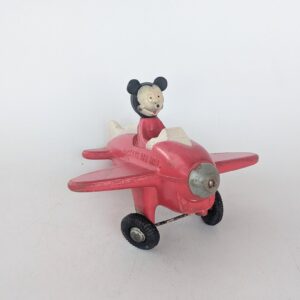 Vintage c. 1940s Viscount Rubber Mickey Mouse Plane --as found