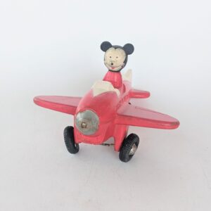 Vintage c. 1940s Viscount Rubber Mickey Mouse Plane --as found