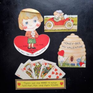 Lot of 4 Vintage Valentines, Vintage Valentine Cards, Carrington, made in USA