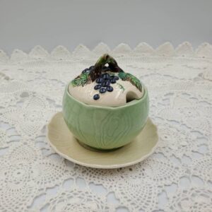 Carlton Ware Australian Design Grapes Jam / Preserve Pot with Lid and Underplate