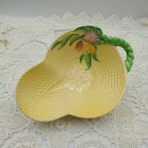 Carlton Ware Australian Design Floral Basket Weave Bowl, Yellow Rope / Basket Design