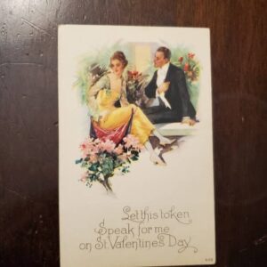 Vintage Valentine's Day Postcard, Unused Valentine Postcard