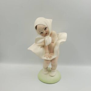 Art Deco Guido Cacciapuoti (1892-1953) Gust of Wind Figurine or Colpo di Vento Modello 1029; Vintage Porcelain Figurine