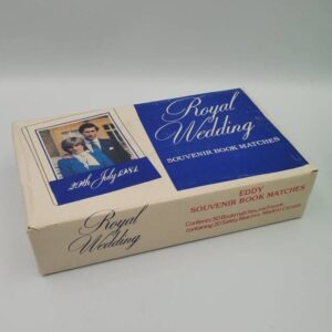 Royal Wedding Souvenir Charles and Diana Sealed Box of 50 Match Books, Eddy made in Canada Matches