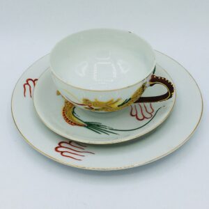 SOHO China Handpainted Geisha Dragonware Trio Cup Saucer Plate