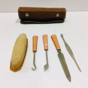 Vintage Carr F. Co Five Piece Manicure Set, made in Canada