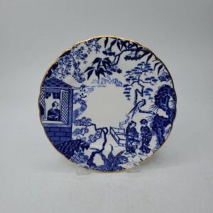 Royal Crown Derby Blue Mikado 6 3/8 Inch Bread Plate Grey Back Stamp 1952-1964