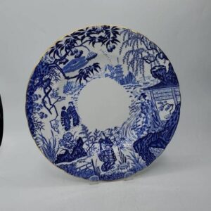 Royal Crown Derby Blue Mikado 10 5/8 Inch Dinner Plate Grey Back Stamp 1952-1964