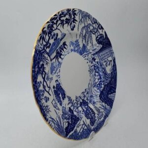 Royal Crown Derby Blue Mikado 10 5/8 Inch Dinner Plate Grey Back Stamp 1952-1964