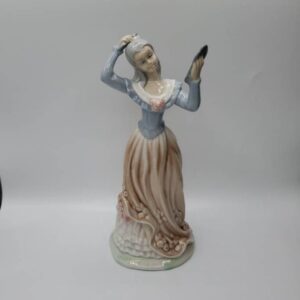 Vintage Tengra Valencia Porcelain Figurine of a Woman Brushing Her Hair