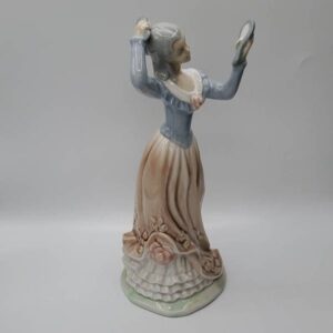 Vintage Tengra Valencia Porcelain Figurine of a Woman Brushing Her Hair