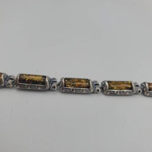 Genuine Baltic Amber Bracelet in Sterling Silver