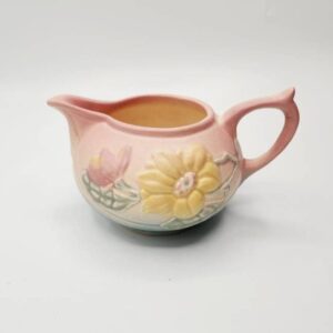 HULL Pottery Magnolia #24 Creamer, Matte Finish Pink with Pretty Floral Design