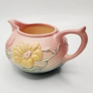 HULL Pottery Magnolia #24 Creamer, Matte Finish Pink with Pretty Floral Design