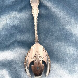 Antique Roden Bros (1891-1953) Sterling Silver Pierced Serving Spoon Mono "B" Engraved "82-07" on Reverse