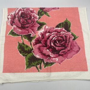 NOS Vintage 100% Cotton Tea Towel with a Tea Set and Roses