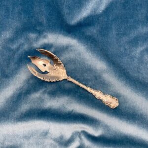 Antique Roden Bros (1891-1953) Sterling Silver Pierced Serving Spoon Mono "B" Engraved "82-07" on Reverse